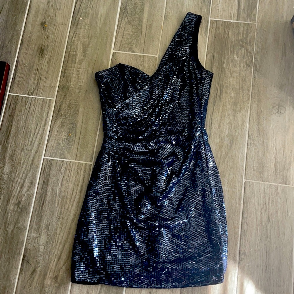 Parker navy sequin dress, size small